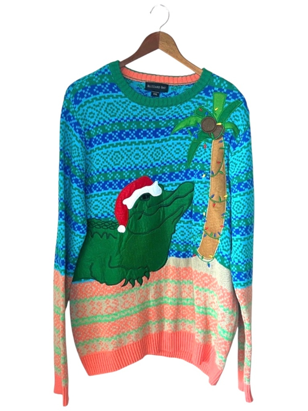 Blizzard Bay Men's Holiday Gator Ugly Christmas Sweater XXL